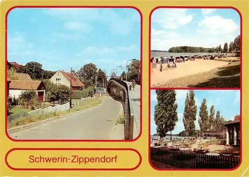 AK / Ansichtskarte  Zippendorf_Schwerin Neue Fussgaengerbruecke Strandbad Am Strandpavillon 