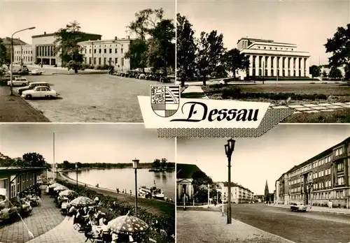 AK / Ansichtskarte  Dessau-Rosslau Hauptbahnhof Landestheater HOG Kornhaus an der Elbe Wilhelm Pieck Strasse Dessau-Rosslau