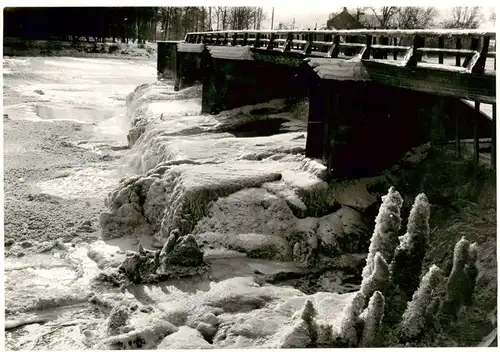 AK / Ansichtskarte  Dessau-Rosslau Vereister Fluss mit Bruecke Dessau-Rosslau