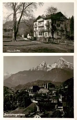 AK / Ansichtskarte  Berchtesgaden Gaestehaus Haus Erika Panorama mit Blick auf die Alpen Berchtesgaden