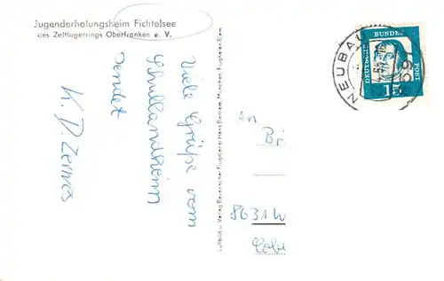 AK / Ansichtskarte 73900072 Fichtelsee_Wunsiedel Jugendherberge Fichtelsee des Zeltlagerrings Oberfranken e.V. 