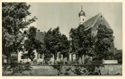 AK / Ansichtskarte  Unterschondorf_Schondorf_Ammersee Gasthof zur Post mit Kirche 