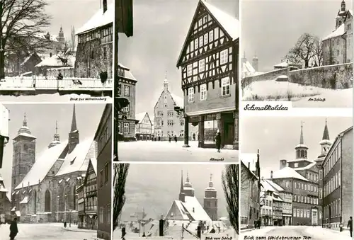 AK / Ansichtskarte  Schmalkalden Wilhelmsburg Markt Am Schloss Blick vom Schloss Blick zum Weidebrunner Tor Schmalkalden