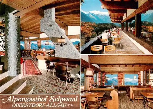 AK / Ansichtskarte  Oberstdorf Alpengasthof Schwand Gastraeume Terrasse Oberstdorf