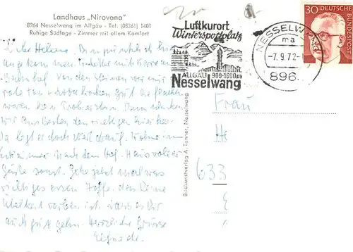 AK / Ansichtskarte  Nesselwang_Allgaeu_Bayern Landhaus Nirovana Garten 