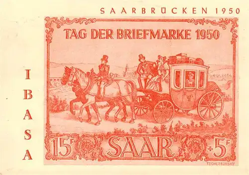 AK / Ansichtskarte 73900408 Saarbruecken Tag der Briefmarke Postkutsche Saarbruecken