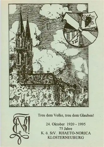 AK / Ansichtskarte  Klosterneuburg 75 Jahre KoeStV Rhaeto Norica Klosterneuburg