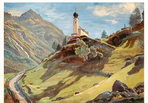 AK / Ansichtskarte 73900429 oetztal_Tirol_AT Bergkirche Kuenstlerkarte 