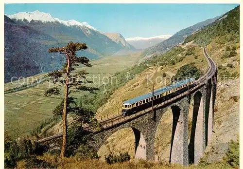 AK / Ansichtskarte  Eisenbahn_Railway_Chemin_de_Fer Wallis Schweiz Blue Arrow 