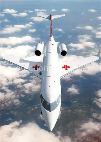 AK / Ansichtskarte  Flugzeuge_Zivil Rega Ambulanzjet CL 604  Challenger 