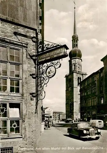 AK / Ansichtskarte  Dortmund Am alten Markt mit Blick auf Reinoldikirche Dortmund