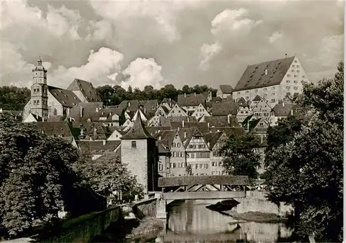 AK / Ansichtskarte  Schwaebisch_Hall Michaelskirche und Kornhaus Blick von der Mauerstrasse Schwaebisch Hall