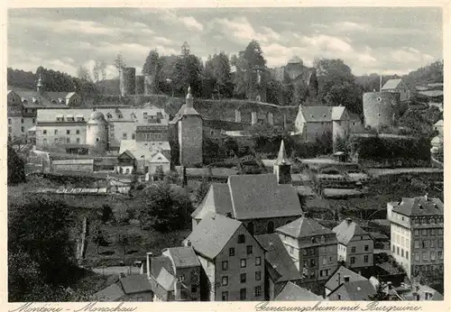 AK / Ansichtskarte 73900670 Monschau Panorama mit Burgruine Monschau