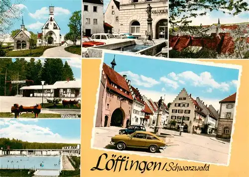 AK / Ansichtskarte  Loeffingen Kirche Wildpark Schwimmbad Panorama Marktplatz Loeffingen