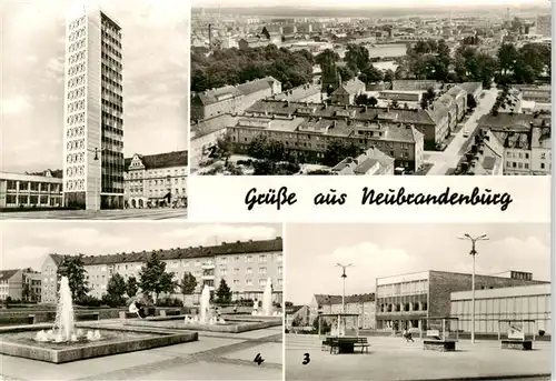 AK / Ansichtskarte 73900684 Neubrandenburg Haus der Kultur und Bildung Blick auf die Stadt Karl Marx Platz  Neubrandenburg