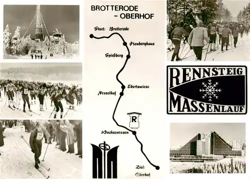 AK / Ansichtskarte  Rennsteig Massenlauf Brotterode_Oberhof Details Rennsteig