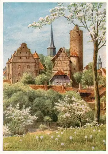 AK / Ansichtskarte 73900706 Schlitz_Hessen Schloss Turm Kirche Kuenstlerkarte 