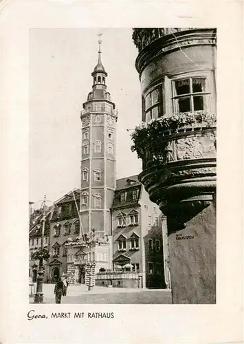 AK / Ansichtskarte  Gera Markt mit Rathaus Gera