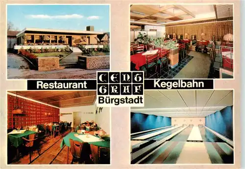 AK / Ansichtskarte 73900736 Buergstadt_Main Restaurant Centgraf Gastraeume Kegelbahn Buergstadt_Main