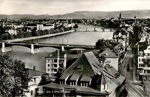 AK / Ansichtskarte  Basel_BS Die drei Rheinbruecken Basel_BS