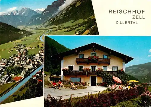 AK / Ansichtskarte 73900762 Zell_Ziller_Tirol_AT Fliegeraufnahme Fremdenheim Reischhof 