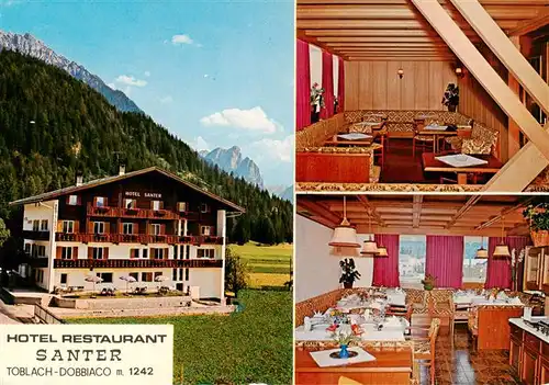 AK / Ansichtskarte  Dobbiaco_Toblach_Pustertal_Suedtirol_IT Hotel Restaurant Santer Gastraeume 