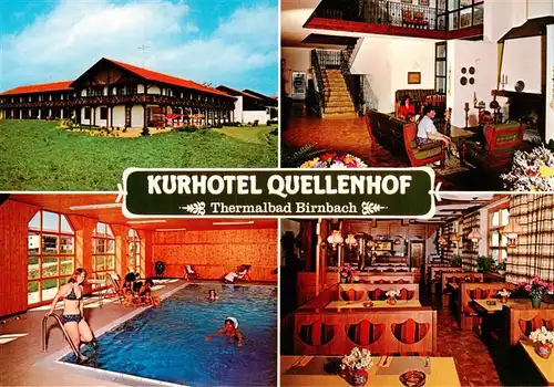 AK / Ansichtskarte  Birnbach_Rottal Kurhotel Quellenhof Hallenbad Gastraeume Birnbach Rottal