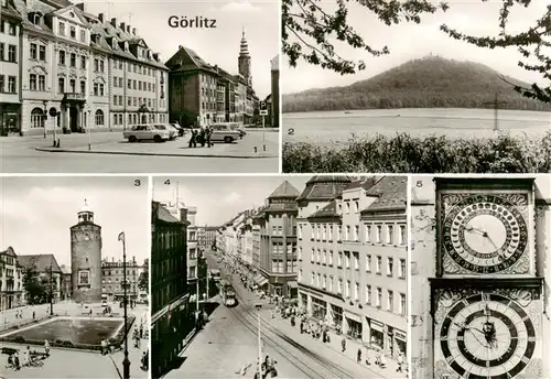 AK / Ansichtskarte 73900801 Goerlitz__Sachsen Leninplatz Landeskrone Marienplatz mit Dickem Turm Berliner Strasse 