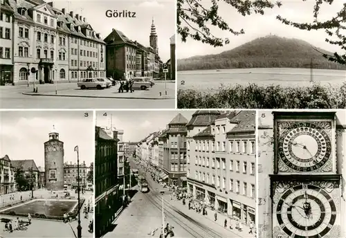 AK / Ansichtskarte  Goerlitz__Sachsen Leninplatz Landeskrone Marienplatz mit Dickem Turm Berliner Strasse 