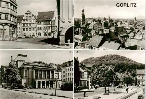 AK / Ansichtskarte  Goerlitz__Sachsen Untermarkt Teilansicht Gerhart Hauptmann Theater Blick zur Landeskrone 