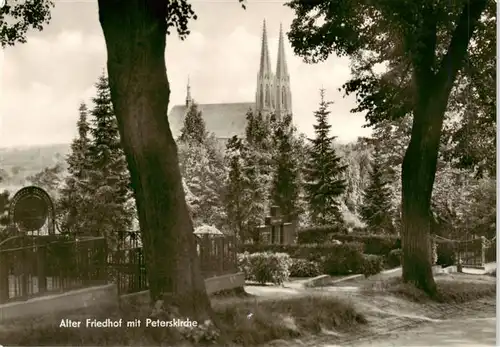 AK / Ansichtskarte  Goerlitz__Sachsen Alter Friedhof mit Peterskirche 