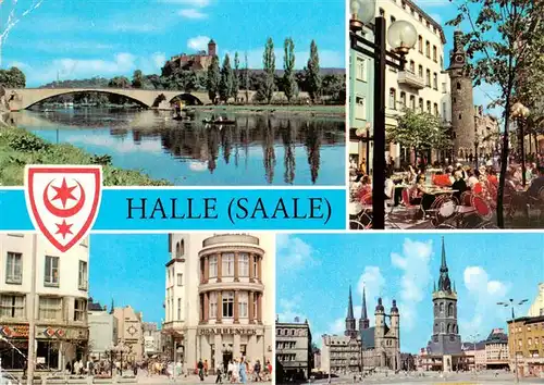 AK / Ansichtskarte  Halle__Saale Burg Giebichenstein Mittlere Klement Gottwald Strasse Hansering Markt 