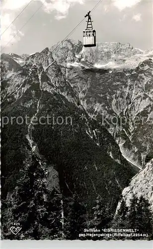 AK / Ansichtskarte  Seilbahn_Cable-Car_Telepherique Eisriesenwelt geg. Hagengedirge Riffelkopf 