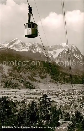 AK / Ansichtskarte  Seilbahn_Cable-Car_Telepherique Garmisch-Partenkirchen Wankbahn Zugspitzgruppe 