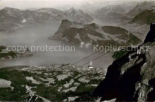 AK / Ansichtskarte  Seilbahn_Cable-Car_Telepherique Schwebebahn Pilatus Kulm 