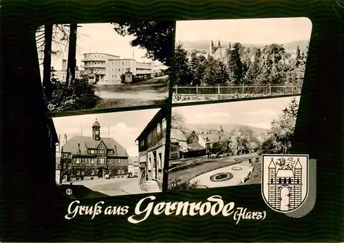 AK / Ansichtskarte  Gernrode_Harz FDGB Erholungsheim Fritz Hecker Rathaus Kurpark Stiftskirche St Cyriakus Gernrode Harz