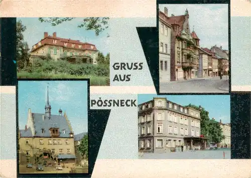 AK / Ansichtskarte  Poessneck Erholungsheim Semmelweis Rathaus Breite Strasse Posthirsch Hotel Poessneck