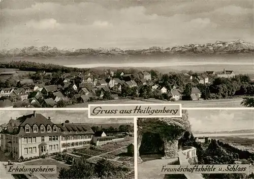 AK / Ansichtskarte  Heiligenberg_Baden Panorama Erholungsheim Freundschaftshoehle und Schloss Heiligenberg_Baden