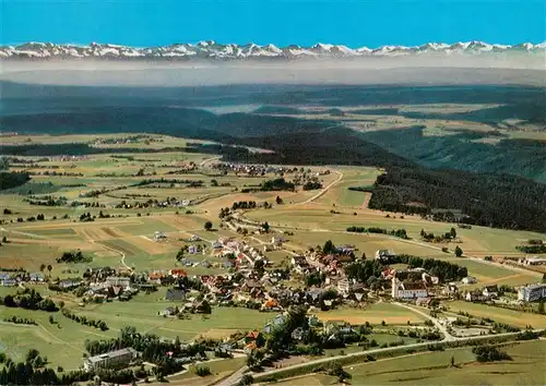 AK / Ansichtskarte  Hoechenschwand Fliegeraufnahme mit Schweizer Alpenkette Hoechenschwand