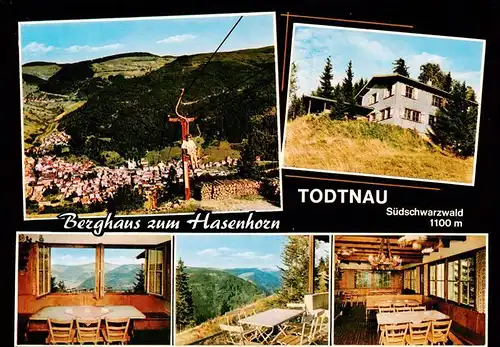 AK / Ansichtskarte 73901053 Todtnau Berggasthaus zum Hasenhorn Gastraeume Terrasse Panorama Todtnau