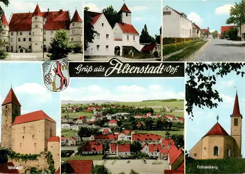 AK / Ansichtskarte  Altenstadt_Oberpfalz Friedrichsburg Kirche Strasse Wadau Panorama Fahrenberg Altenstadt_Oberpfalz