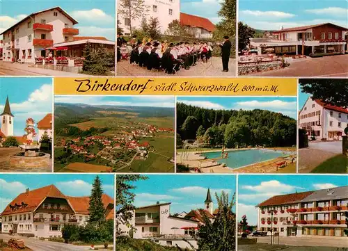 AK / Ansichtskarte 73901098 Birkendorf_uehlingen-Birkendorf Ortsansichten Musikkapelle Freibad Kirche Cafe Brunnen 