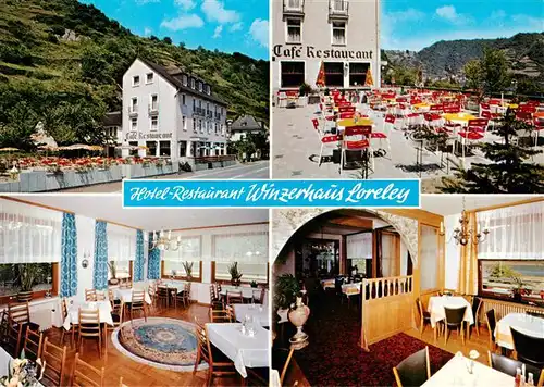 AK / Ansichtskarte 73901100 St_Goar_Rhein Hotel Restaurant Winzerhaus Loreley Gastraeume Terrasse 