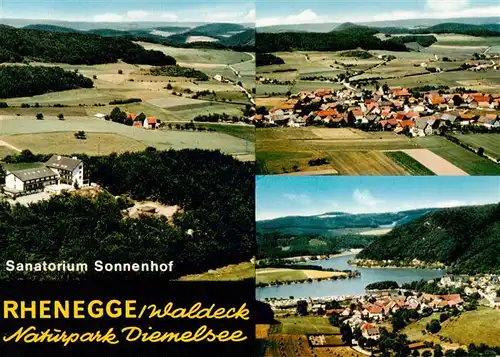 AK / Ansichtskarte 73901108 Rhenegge_Diemelsee Sanatorium Sonnenhof Naturpark Diemelsee Fliegeraufnahmen 