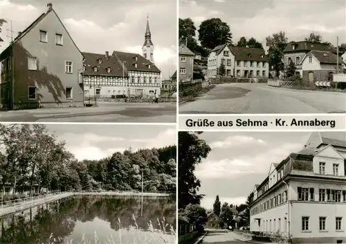 AK / Ansichtskarte  Sehma Kirche Ortspartien Badesee Sehma