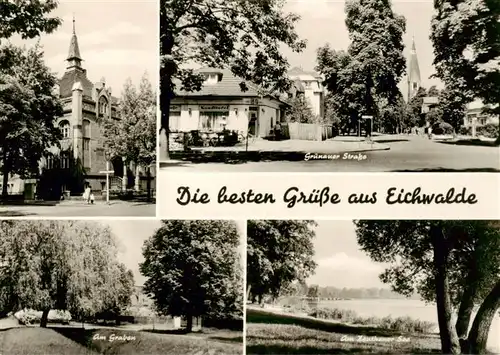 AK / Ansichtskarte  Eichwalde_Brandenburg Kirche Gruenauer Strasse Am Graben Am Zeutheuer See 