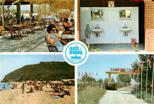 AK / Ansichtskarte  Platamon_Platamonas_Greece Castle Camping Terrasse Strand Sanitaerraum Eingang 