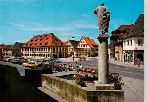 AK / Ansichtskarte  Lichtenfels_Bayern Stadtzentrum Brunnen Lichtenfels Bayern