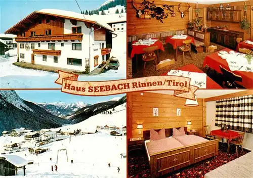 AK / Ansichtskarte  Rinnen_Tirol Gaestehaus Pension Haus Seebach Fremdenzimmer Gastraum Wintersportplatz Alpen Rinnen Tirol