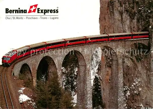 AK / Ansichtskarte 73901237 Eisenbahn_Railway_Chemin_de_Fer Bernina Express Chur St.Moritz Tirano Lugano 